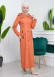 Hooded Zippered Hijab Trenchcoat - 1121 Turuncu