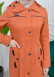 Hooded Zippered Hijab Trenchcoat - 1121 Turuncu