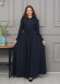 Women's Hooded Abaya with Detachable Belt 694 - deep blue