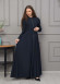 Women's Hooded Abaya with Detachable Belt 694 - deep blue