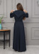Women's Hooded Abaya with Detachable Belt 694 - deep blue