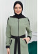 HOODED SHORT TRENCH COAT WITH BELT - CODE : 1210 Mint