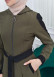 HOODED SHORT TRENCH COAT WITH BELT - CODE : 1210 kuyu haki