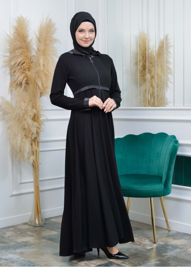 عباية نسائية كلوش كبشونة مغربية 675 Gri