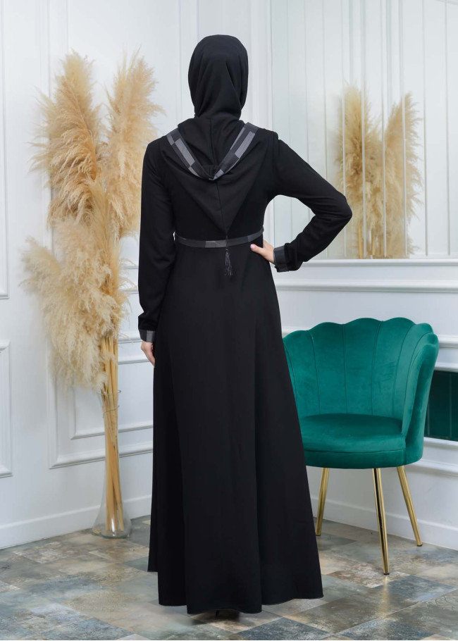 عباية نسائية كلوش كبشونة مغربية 675 Gri