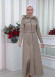 HODDED BAİZE HIJAB TOPCOAT 1336 Açık kahverengi