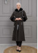 BELTED CACHET TOPCOAT WITH HOOD AND SLEEVE FUR DETAILS 1355 Siyah