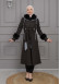BELTED CACHET TOPCOAT WITH HOOD AND SLEEVE FUR DETAILS 1355 Siyah