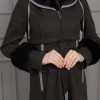 ترانشكوت نسائي جوخ شتوي مع كبيشون فرو قابلة للإزالة 1355 Siyah