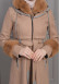 BELTED CACHET TOPCOAT WITH HOOD AND SLEEVE FUR DETAILS 1355 Bej