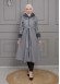 BELTED CACHET TOPCOAT WITH HOOD AND SLEEVE FUR DETAILS 1355 - gray