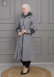 BELTED CACHET TOPCOAT WITH HOOD AND SLEEVE FUR DETAILS 1355 Gri