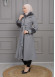 BELTED CACHET TOPCOAT WITH HOOD AND SLEEVE FUR DETAILS 1355 Gri