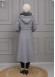 BELTED CACHET TOPCOAT WITH HOOD AND SLEEVE FUR DETAILS 1355 Gri