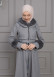 BELTED CACHET TOPCOAT WITH HOOD AND SLEEVE FUR DETAILS 1355 Gri