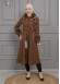 BELTED CACHET TOPCOAT WITH HOOD AND SLEEVE FUR DETAILS 1355 Kahverengi