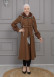 BELTED CACHET TOPCOAT WITH HOOD AND SLEEVE FUR DETAILS 1355 Kahverengi