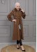 BELTED CACHET TOPCOAT WITH HOOD AND SLEEVE FUR DETAILS 1355 Kahverengi
