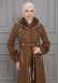 BELTED CACHET TOPCOAT WITH HOOD AND SLEEVE FUR DETAILS 1355 Kahverengi
