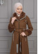 BELTED CACHET TOPCOAT WITH HOOD AND SLEEVE FUR DETAILS 1355 Kahverengi