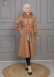 BELTED CACHET TOPCOAT WITH HOOD AND SLEEVE FUR DETAILS 1355 taba