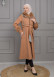 BELTED CACHET TOPCOAT WITH HOOD AND SLEEVE FUR DETAILS 1355 taba