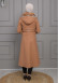 BELTED CACHET TOPCOAT WITH HOOD AND SLEEVE FUR DETAILS 1355 taba