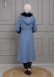 BELTED CACHET TOPCOAT WITH HOOD AND SLEEVE FUR DETAILS 1355 Mavi