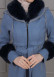 BELTED CACHET TOPCOAT WITH HOOD AND SLEEVE FUR DETAILS 1355 Mavi