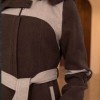 Cashmere Wool Coat with Fur Lining and Removable Hood - Code 1374 - brown