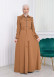 Muslim Hijab Wear womens Manto with a belt 1205 - tan