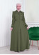 Muslim Hijab Wear womens Manto with a belt 1205 - dark khaki