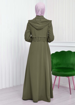 مانطو برادا ياقة سبعة مع حزام 1205 - عسكري