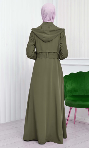 مانطو برادا ياقة سبعة مع حزام 1205 - عسكري