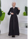 Belted Hooded Hijab Parachute Topcoat 1211 Siyah