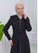 Belted Hooded Hijab Parachute Topcoat 1211 Siyah