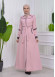 مانطو نسائي للمحجبات باراشوت مع حزام و طاقية 1211 Pembe