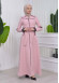 مانطو نسائي للمحجبات باراشوت مع حزام و طاقية 1211 Pembe
