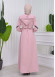 مانطو نسائي للمحجبات باراشوت مع حزام و طاقية 1211 Pembe