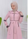 مانطو نسائي للمحجبات باراشوت مع حزام و طاقية 1211 Pembe