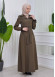 Belted Hooded Hijab Parachute Topcoat 1211 kuyu haki