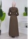 Belted Hooded Hijab Parachute Topcoat 1211 kuyu haki