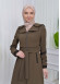 Belted Hooded Hijab Parachute Topcoat 1211 kuyu haki