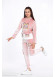 Girls Korean Velvet Pajama Set - Playful Design - Code 3100 - powder pink/ dusty pink