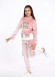 Kız Çocuk Kadife Kore Pijama Takımı - Eğlenceli Tasarım - Kod 3100 - Pudra