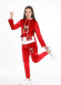 Girls Korean Velvet Pajama Set - Playful Design - Code 3100 - burgundy
