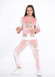 Kız Çocuk Kadife Kore Pijama Takımı - Eğlenceli Tasarım - Kod 3100 - Pudra