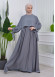 Lace up Sleeve Simple Hijab Dress 831 Antrasit
