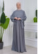 Lace up Sleeve Simple Hijab Dress 831 Antrasit