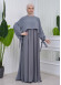 Lace up Sleeve Simple Hijab Dress 831 Antrasit